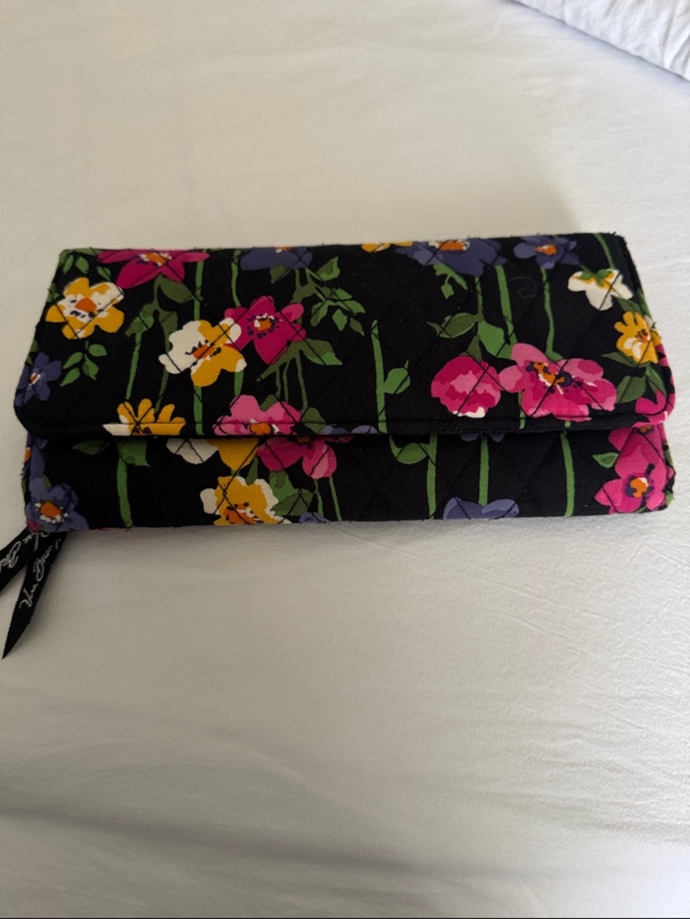 Vera Bradley tri-fold wallet in the retired Wildflower Garden pattern